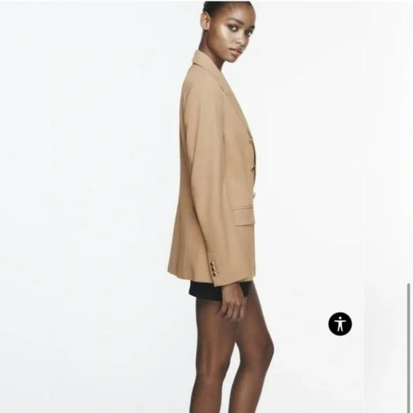 ZARA TAILORED DOUBLE BREASTED BLAZER - Picture 6 of 8